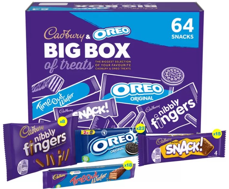 Cadbury and Oreo Big Box Of Treats, 64 Snacks (1788g)